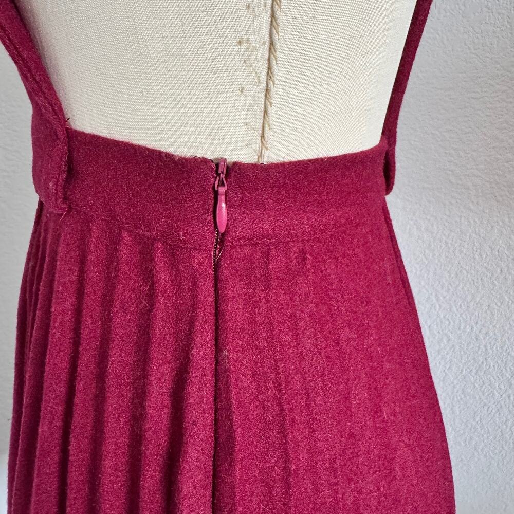 Gianni Bini | Burgundy Wool Blend Pleated Skater Mini Dress Sleeveless XS - Picture 7 of 9
